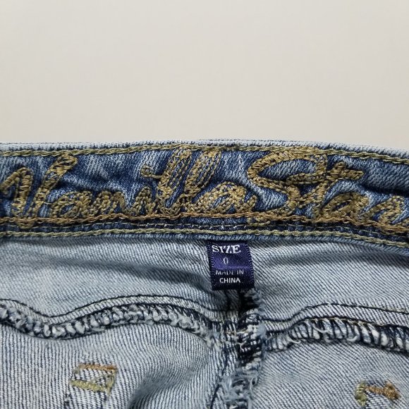 Vanilla Star jeans 0 distressed skinny denim beaded embellished bling grunge - Picture 15 of 16